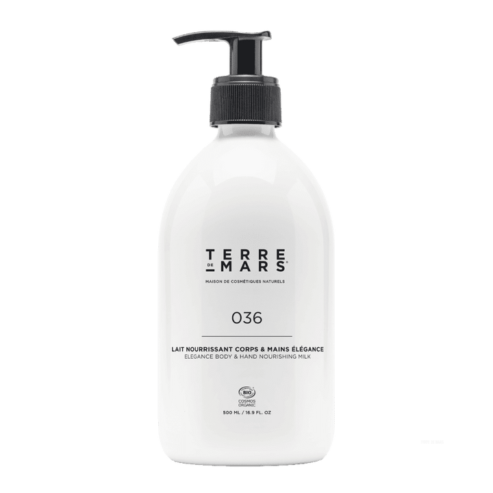 Lait Nourrissant Corps & Mains Elégance - Constitué d’ingrédients biologiques et d’actifs naturels, le lait pour le corps Imminence est adapté pour une utilisation quotidienne. Sa texture délicate, lisse et souple le rend particulièrement agréable à manip