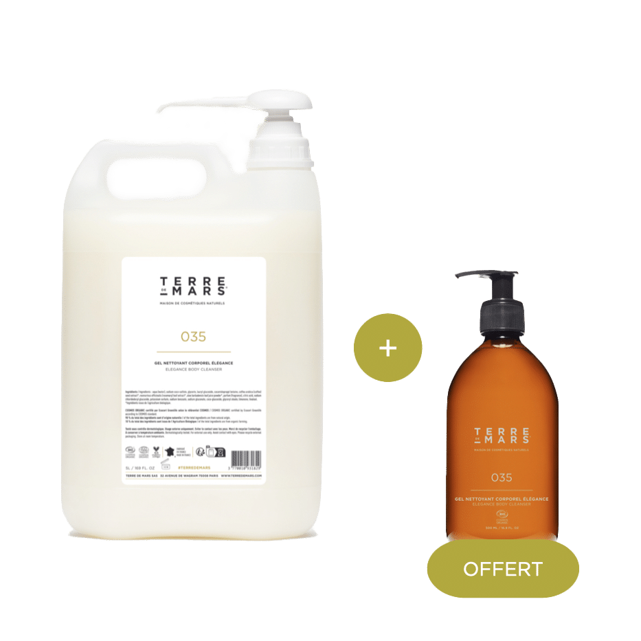 Recharge Gel Nettoyant Corporel Elégance 5 litres avec flacon offert
