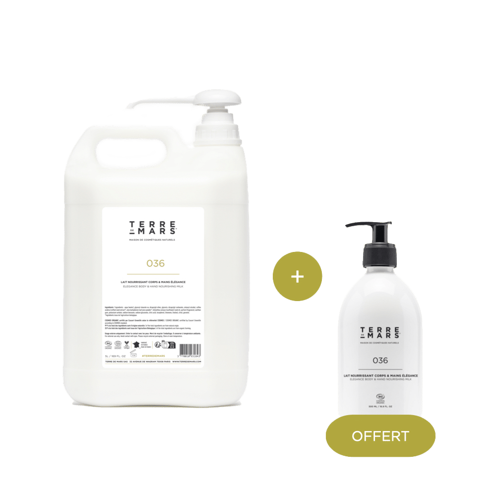 Recharge Lait Nourrissant Corps & Mains Elégance 5L avec flacon offert